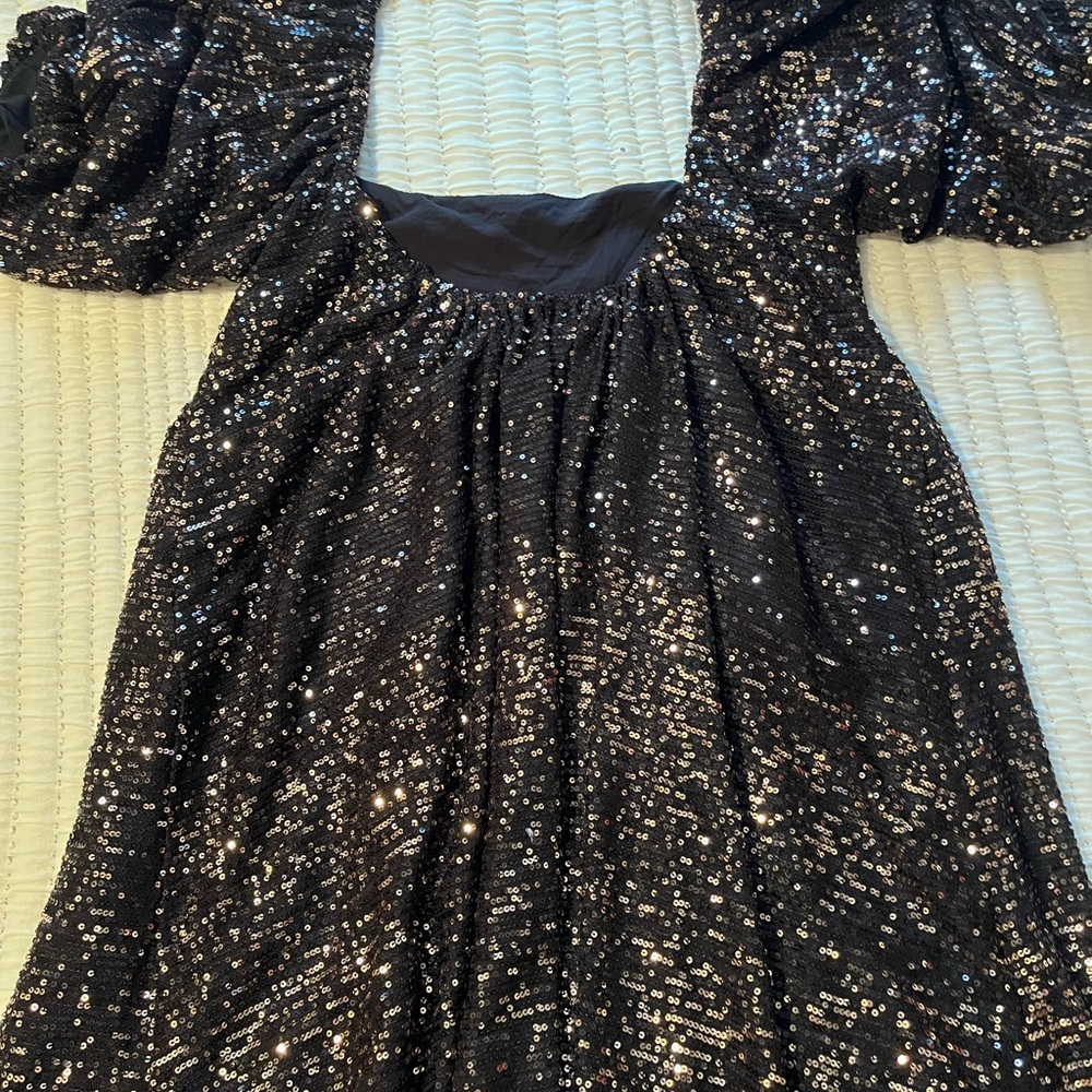 By Together Sequin Puff Sleeve Mini Dress